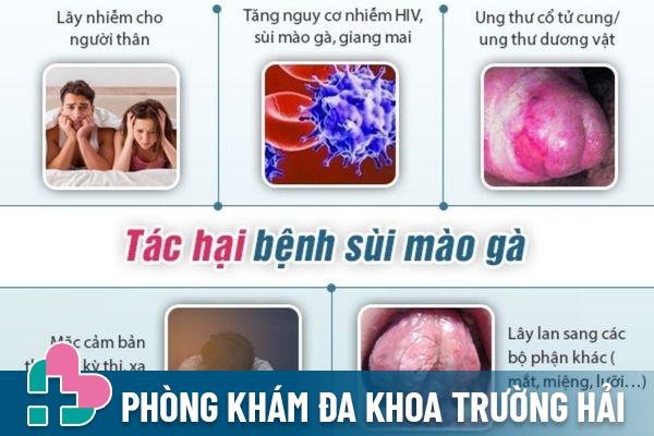 Sùi mào gà gây nhiều ảnh hưởng nghiêm trọng đến sức khỏe