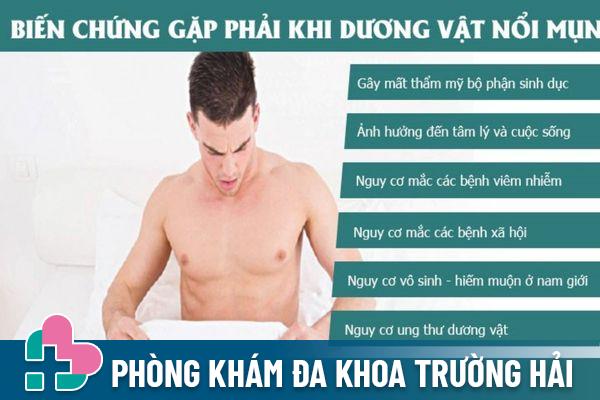 Tác hại của nổi mụn dương vật