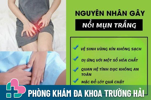 Nổi mụn trắng ở vùng kín do nhiều nguyên nhân khác nhau gây nên