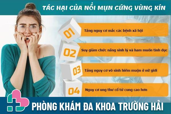 Tác hại của nổi mụn cứng vùng kín gây nên