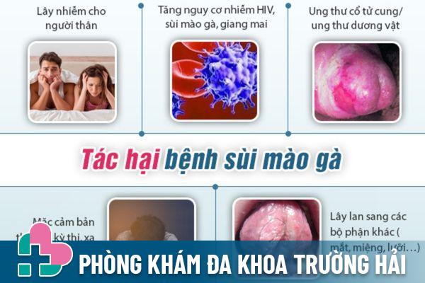 Sùi mào gà gây nhiều ảnh hưởng đối với sức khỏe nếu không điều trị hiệu quả