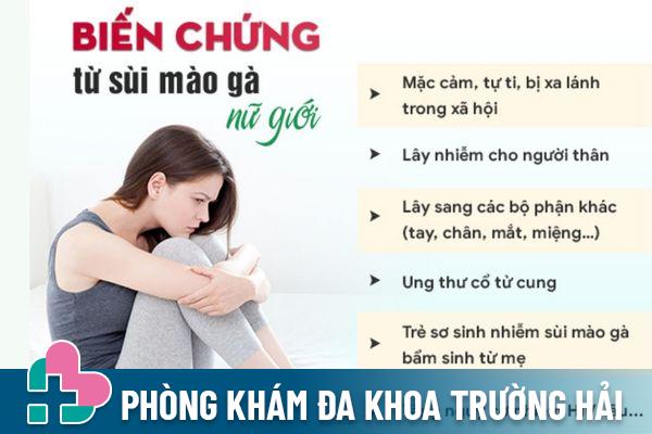 Biến chứng nguy hiểm của sùi mào gà nếu không điều trị kịp thời