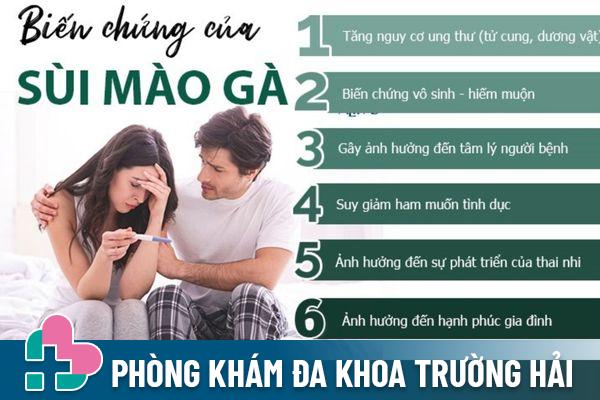 Biến chứng nguy hiểm của bệnh sùi mào gà