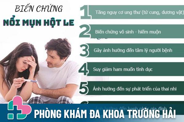 Biến chứng của nổi mụn hột le gây nên