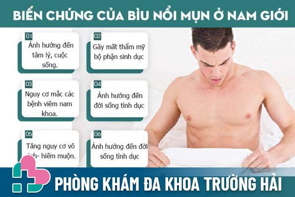 Bìu nổi mụn gây ra nhiều biến chứng nguy hiểm đối với sức khỏe